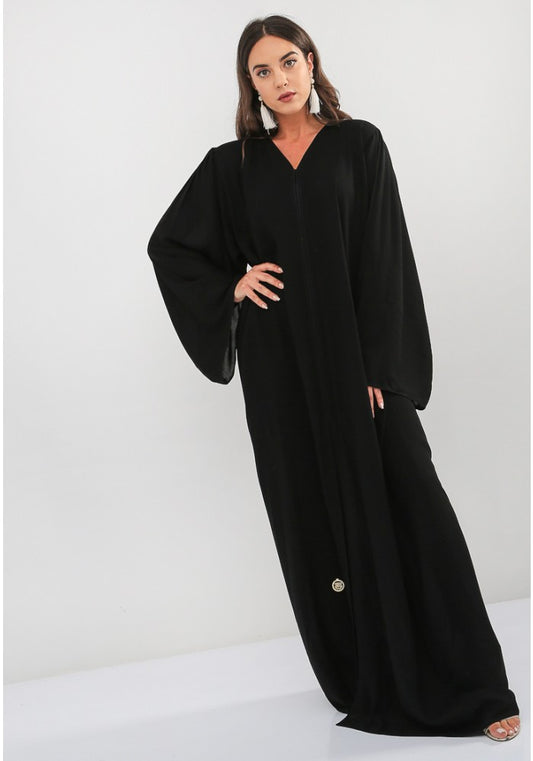 front open button abaya