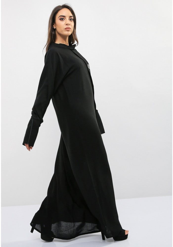 black button abaya