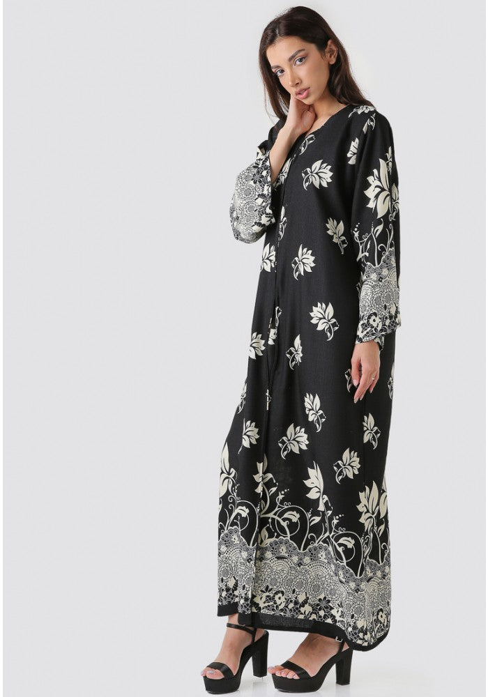 floral printed abaya