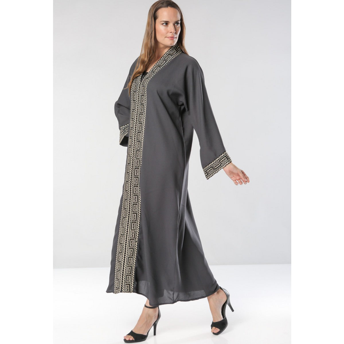 front open lace abaya