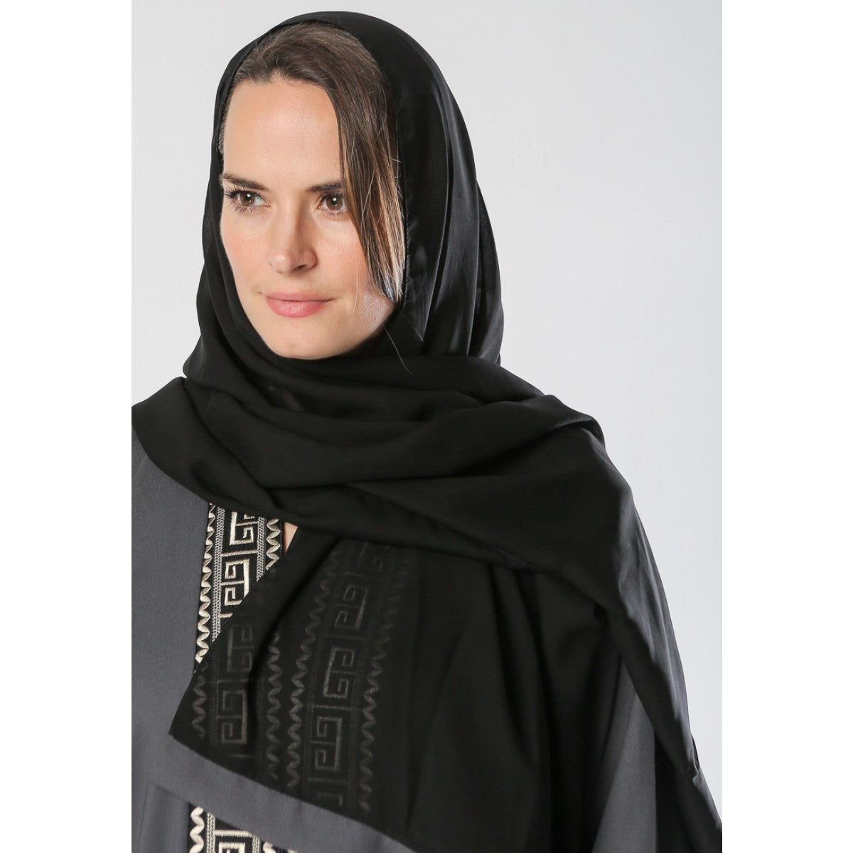 front open lace abaya