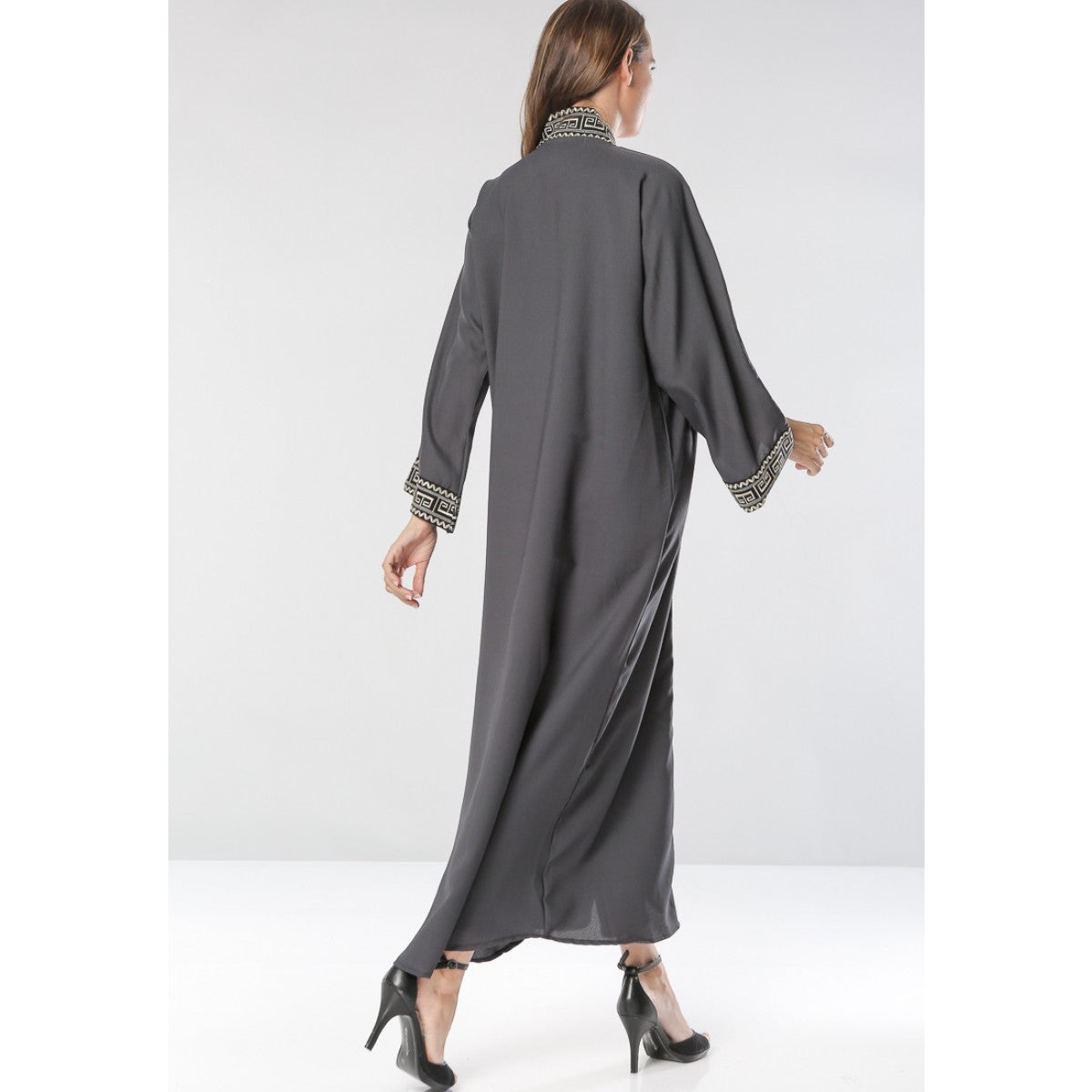 front open lace abaya