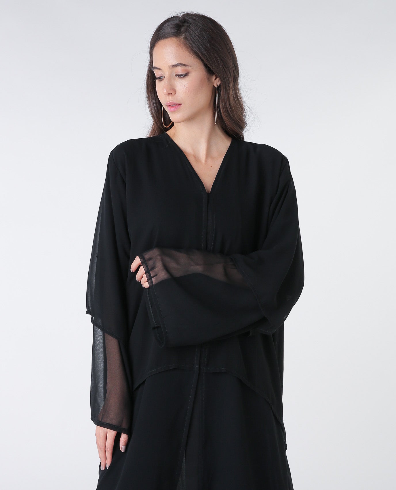 black layered abaya