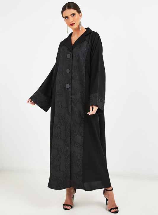 front open button abaya