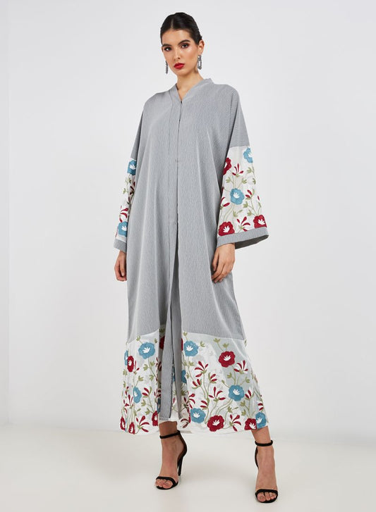 mesh embellished abaya