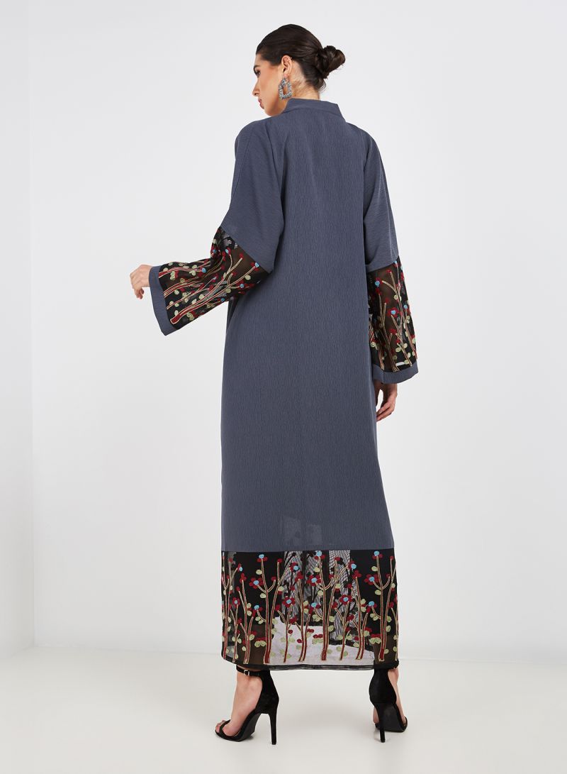 mesh embellished abaya