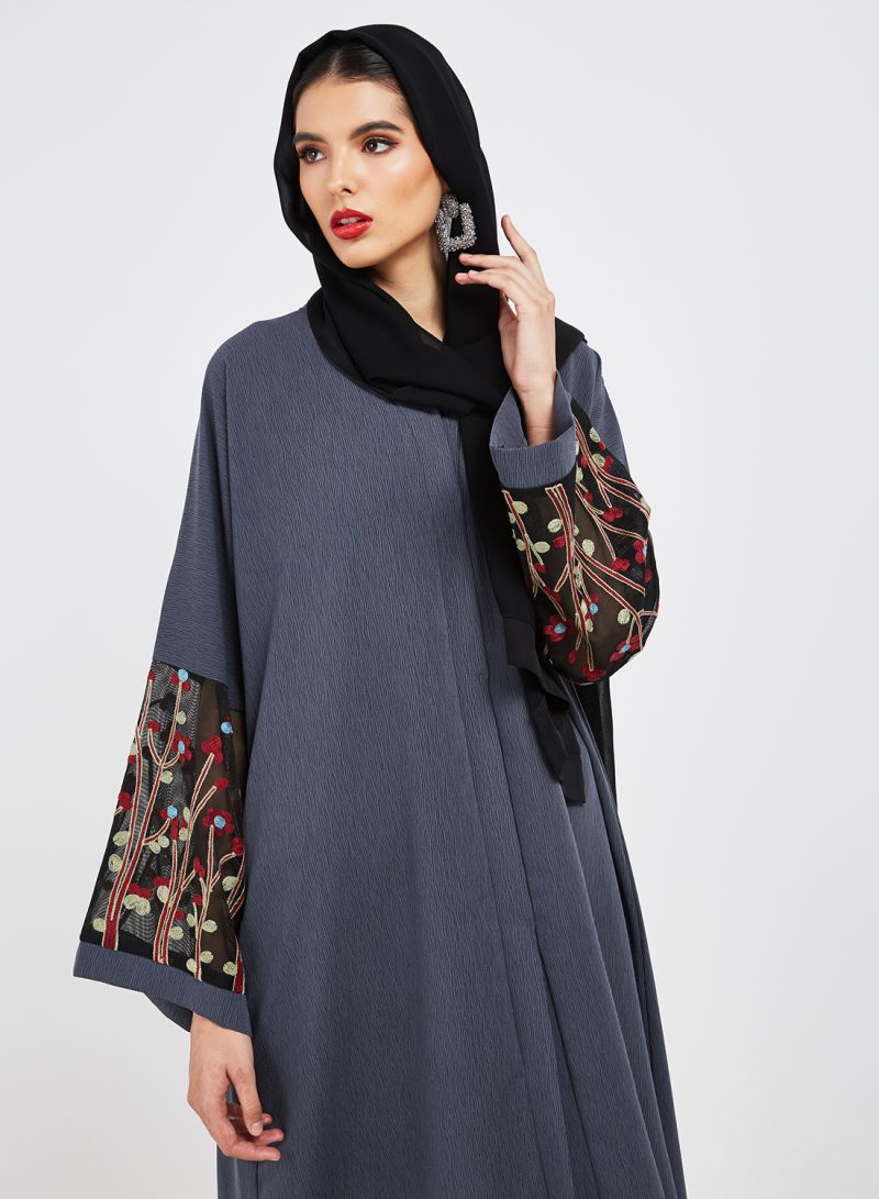 mesh embellished abaya