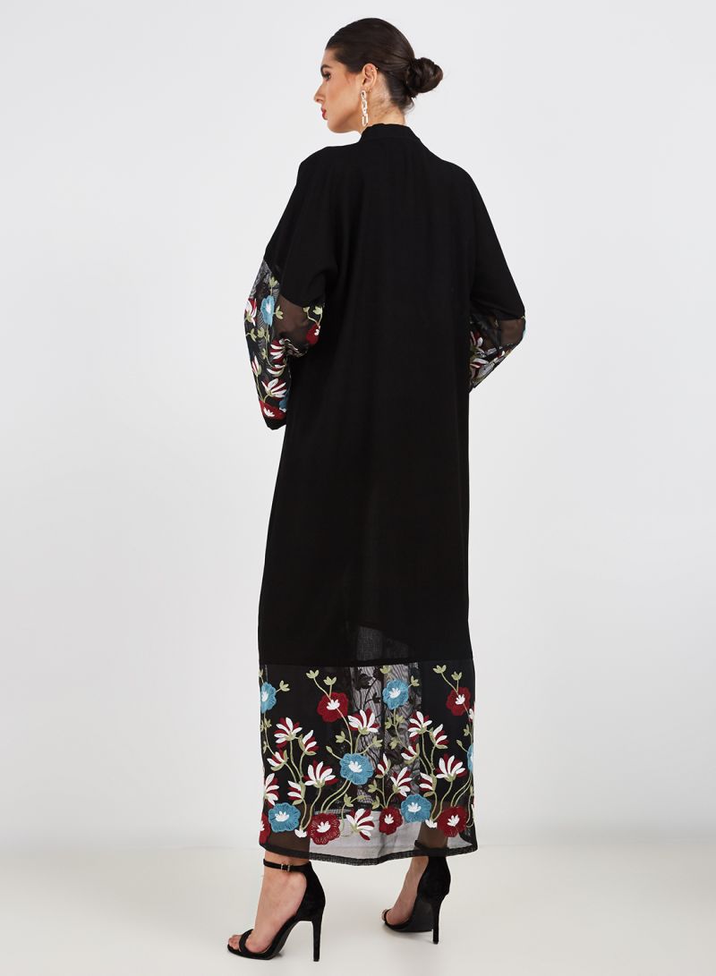 mesh embellished abaya