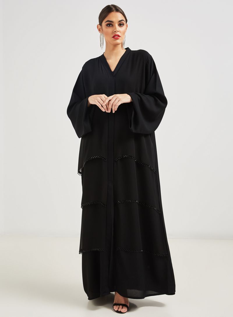 chiffon layered abaya