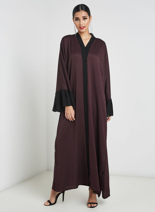 front open button abaya