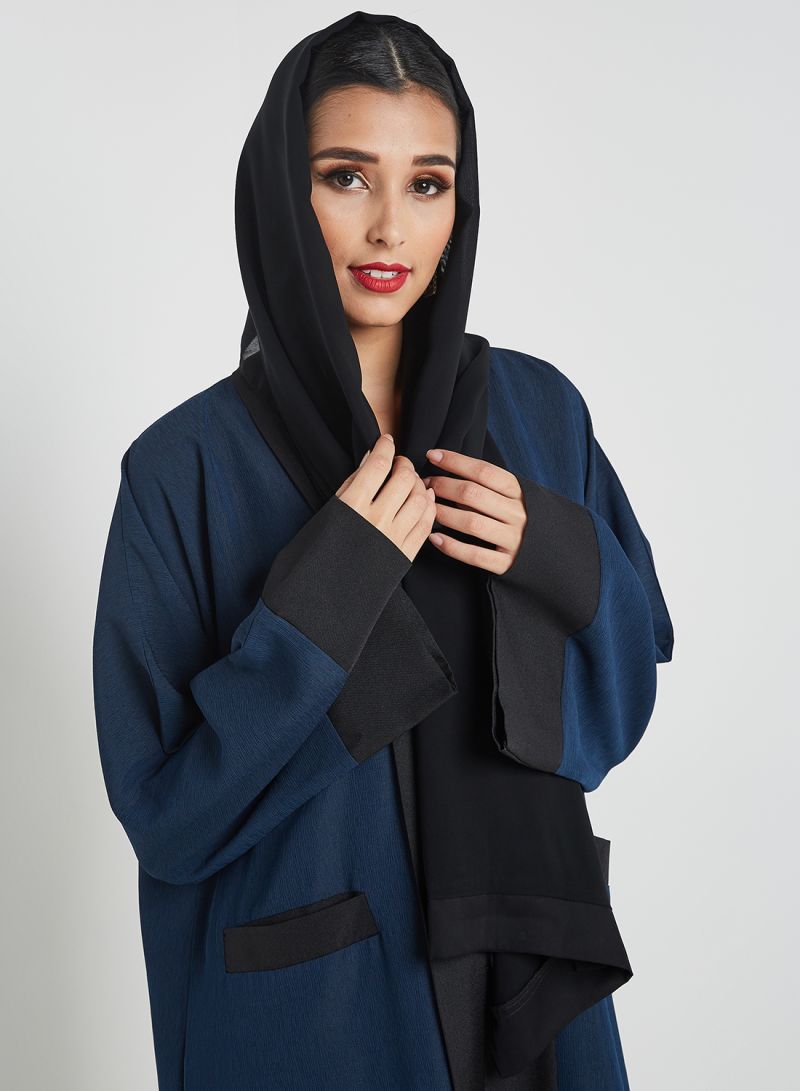 Blue Wide Sleeves Abaya