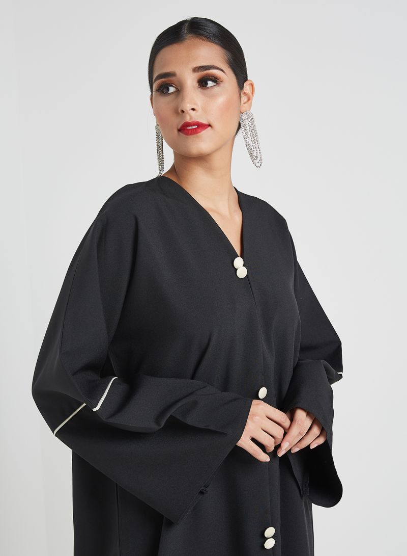 black button abaya