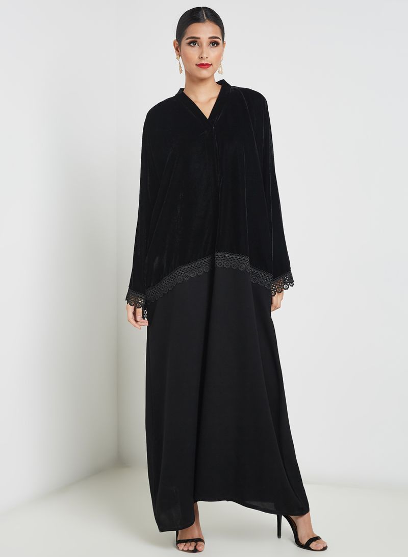 black velvet abaya