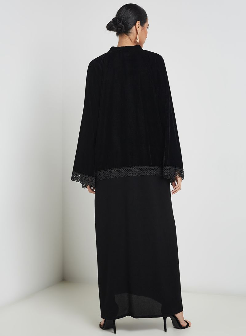 black velvet abaya