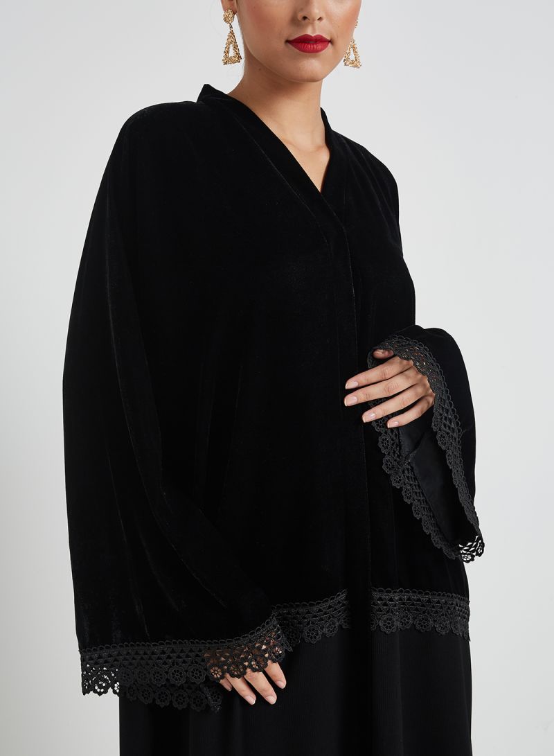 black velvet abaya