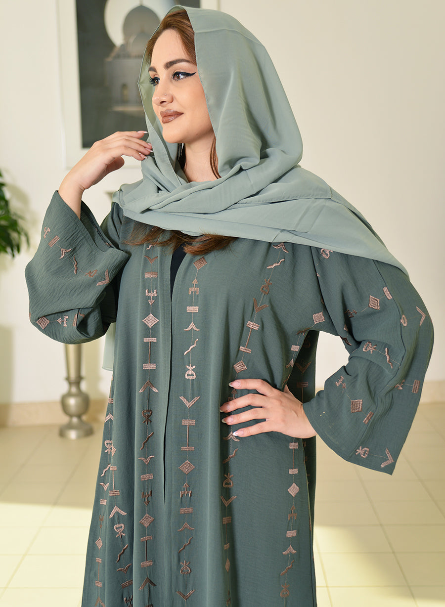 embroidered abaya