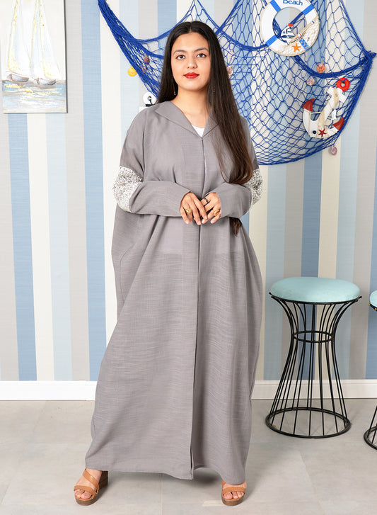 grey abaya