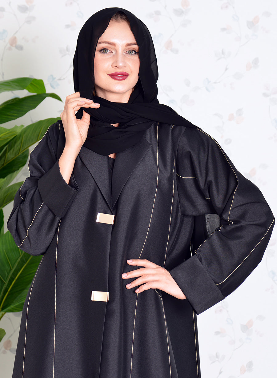 buttoned abaya