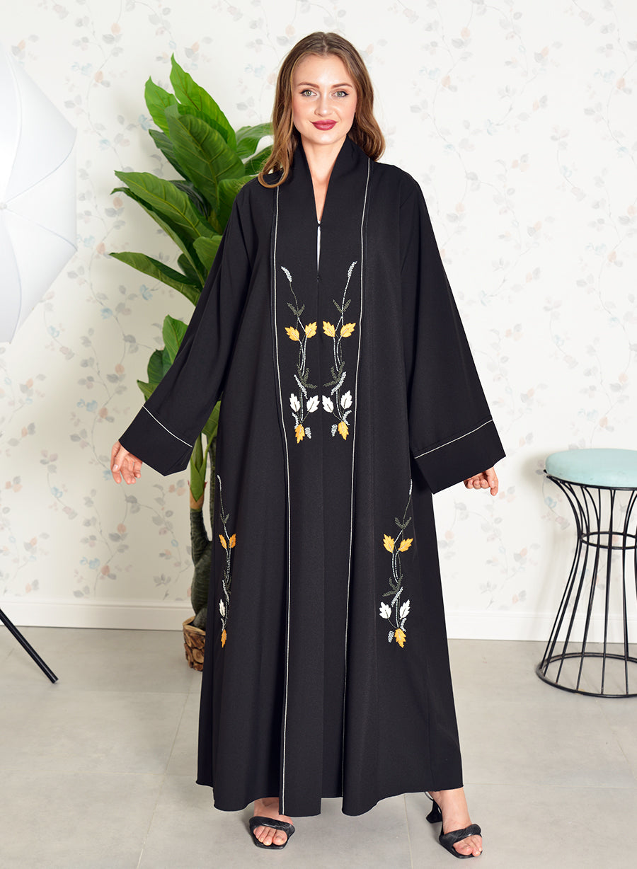 floral embroidered abaya