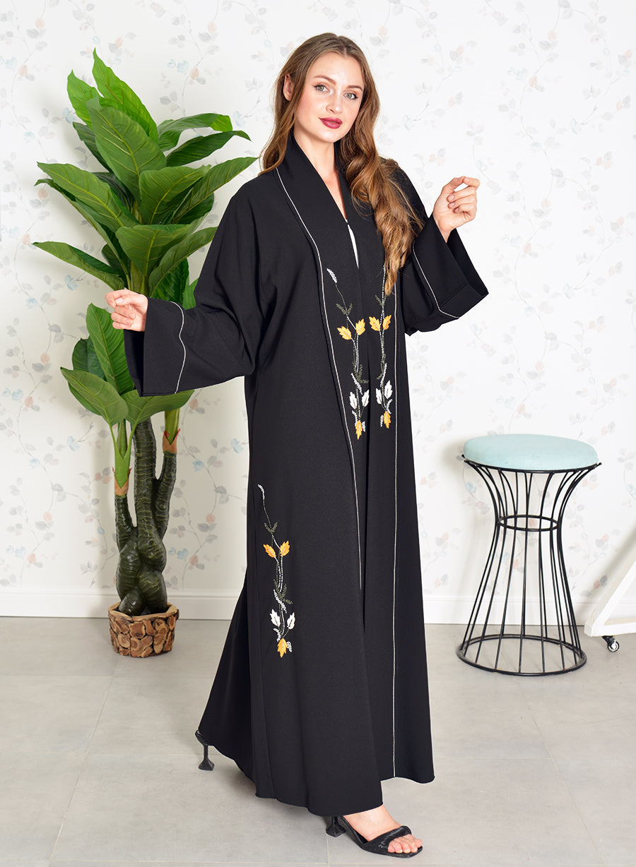 floral embroidered abaya