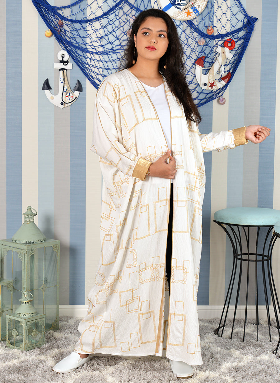 Self embroidered bahraini style bisht abaya | Bsi3874