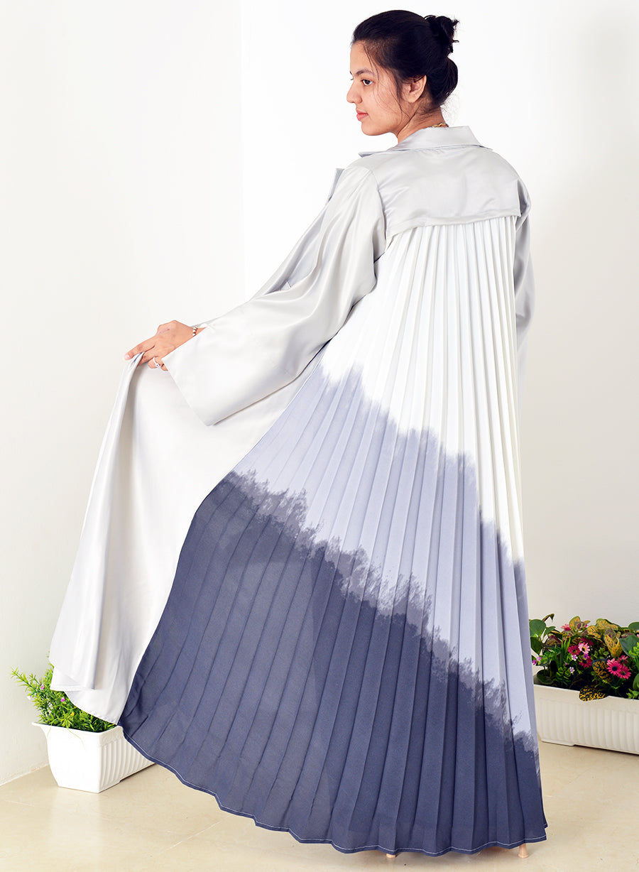 Modern Coat-Collar Abaya With Pleated Back Panel For Sophisticated Style | Bsi3954