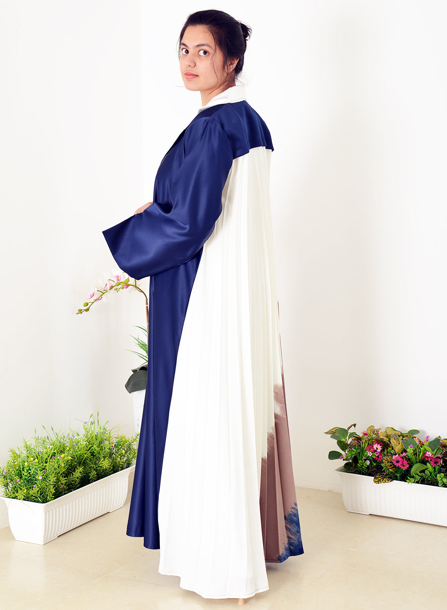 Modern Coat-Collar Abaya With Pleated Back Panel For Sophisticated Style | Bsi3968