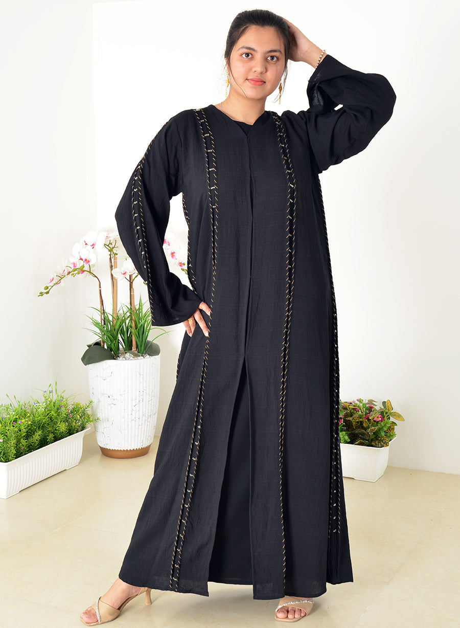 Stitching Style Beads Embellished Abaya | Bsi3969