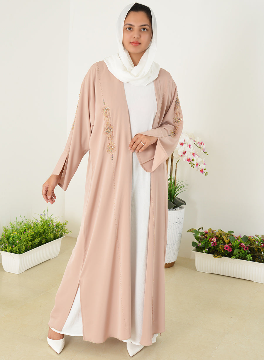 Elegant Bisht Abaya with Stunning Bead Embellishments  | Bsi4009