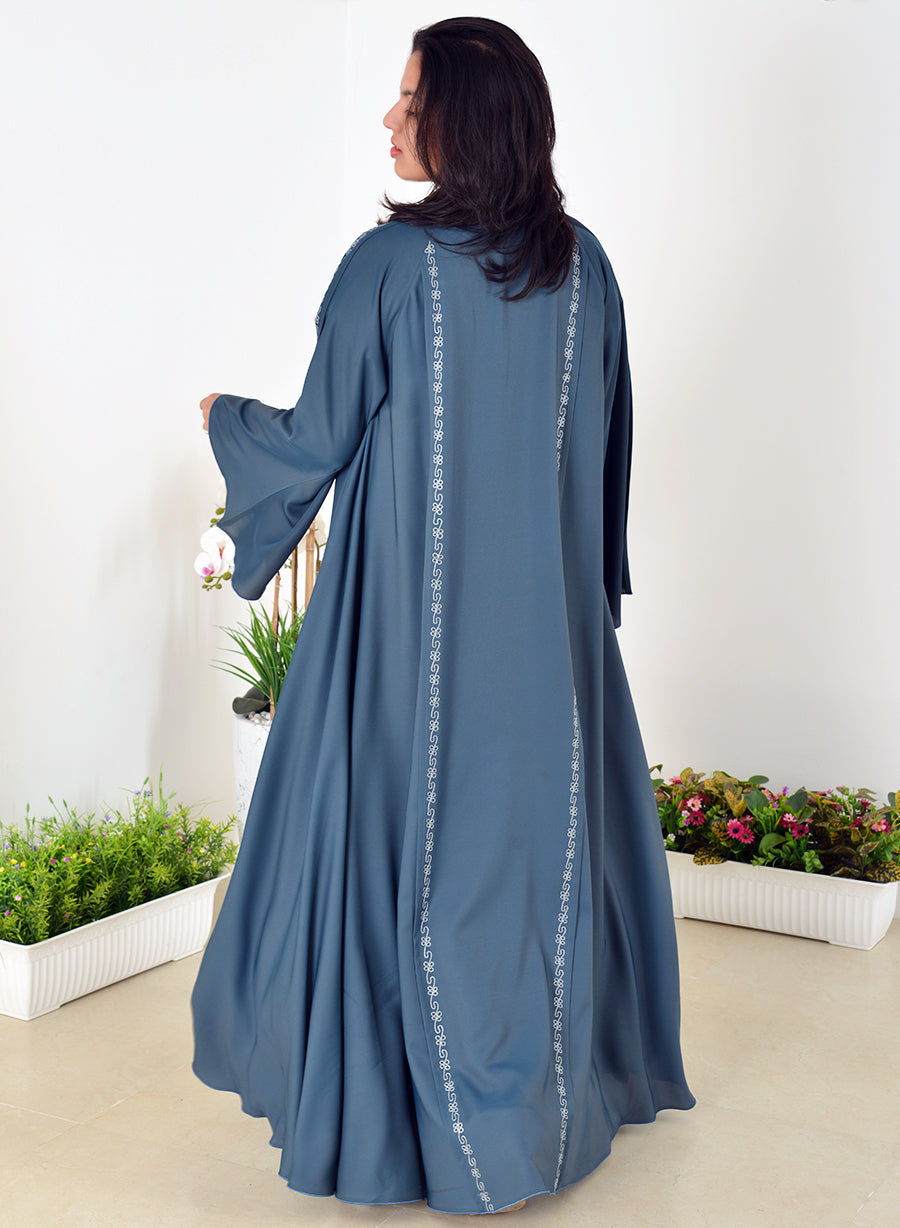 Exquisite Embroidered Green Umbrella Style Abaya | Bsi4021