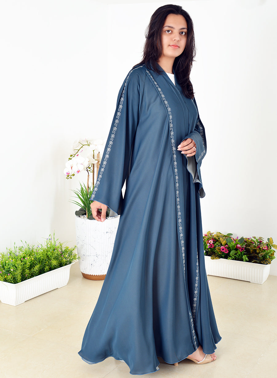 Exquisite Embroidered Green Umbrella Style Abaya | Bsi4021