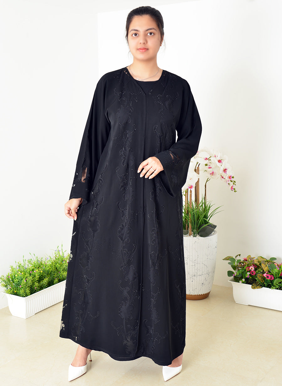 Laser-Cut Beads Enhance the Contemporary Style of Modern Abayas | Bsi4028