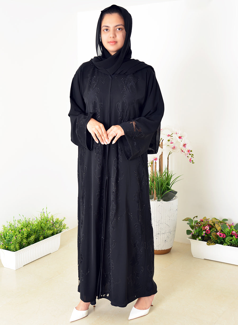 Laser-Cut Beads Enhance the Contemporary Style of Modern Abayas | Bsi4028