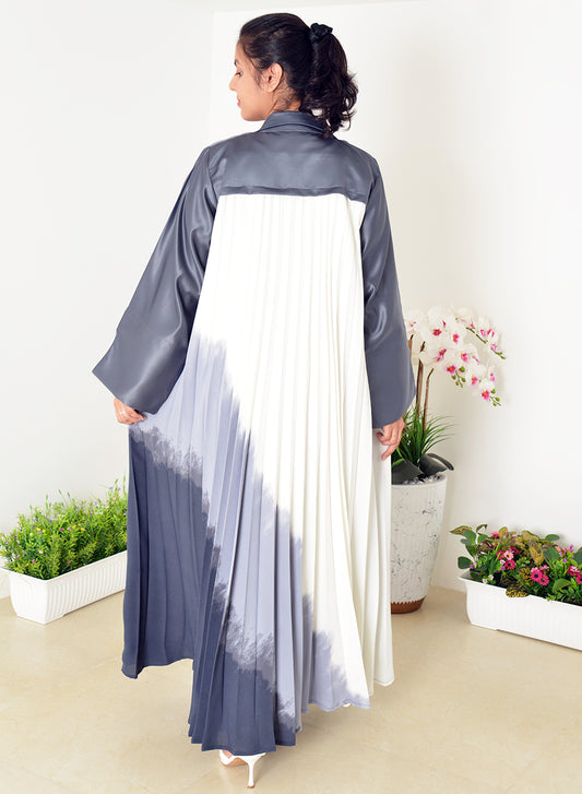 Modern Coat-Collar Abaya With Pleated Back Panel For Sophisticated Style | Bsi4033