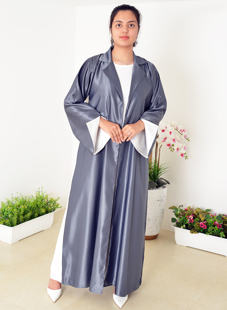 Modern Coat-Collar Abaya With Pleated Back Panel For Sophisticated Style | Bsi4033