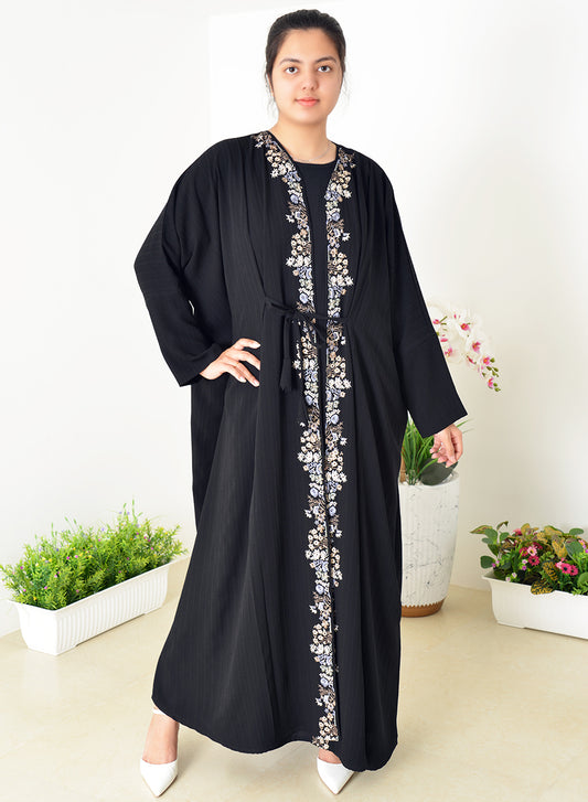 Experience Elegance With Our Embroidered Bahraini-Style Bisht Abaya | Bsi4038