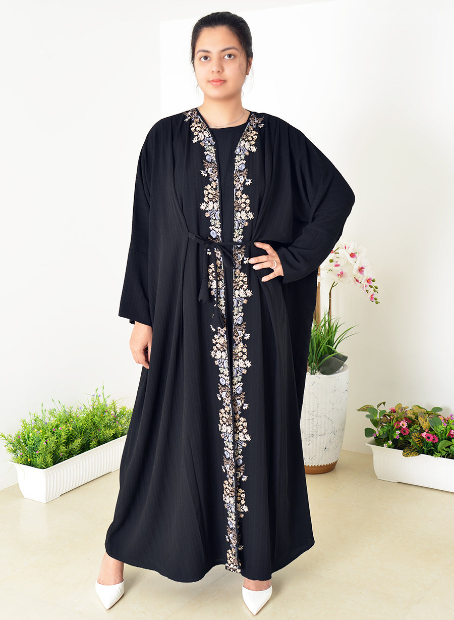 Experience Elegance With Our Embroidered Bahraini-Style Bisht Abaya | Bsi4038