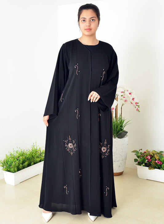 Elevate Your Style With Our Beaded Black Abaya, Blending Tradition And Elegance | Bsi4040