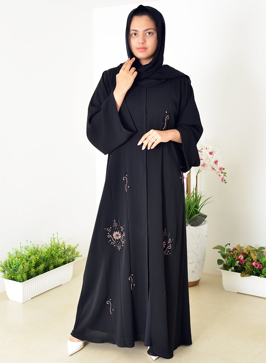 Elevate Your Style With Our Beaded Black Abaya, Blending Tradition And Elegance | Bsi4040