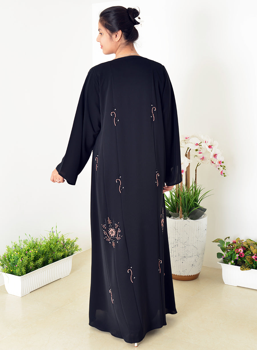 Elevate Your Style With Our Beaded Black Abaya, Blending Tradition And Elegance | Bsi4040