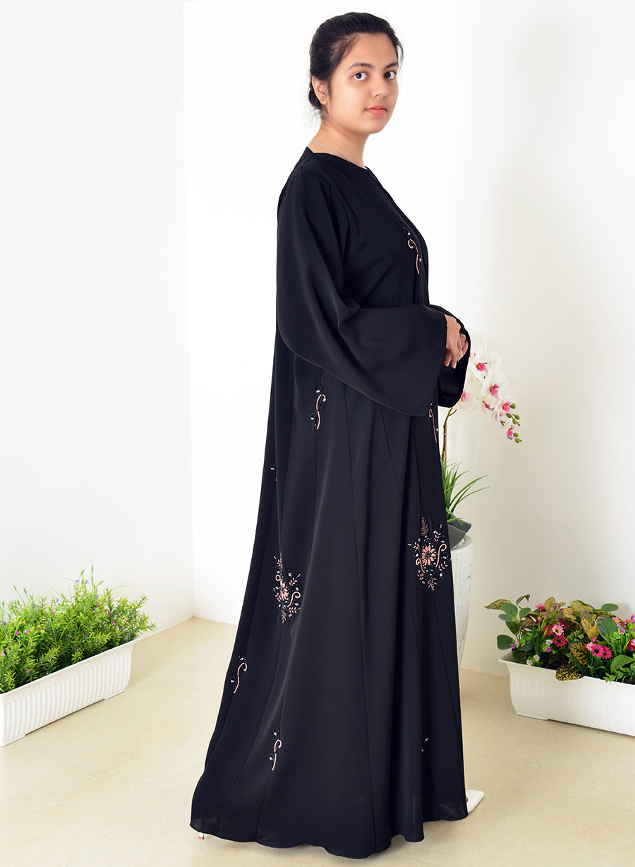 Elevate Your Style With Our Beaded Black Abaya, Blending Tradition And Elegance | Bsi4040