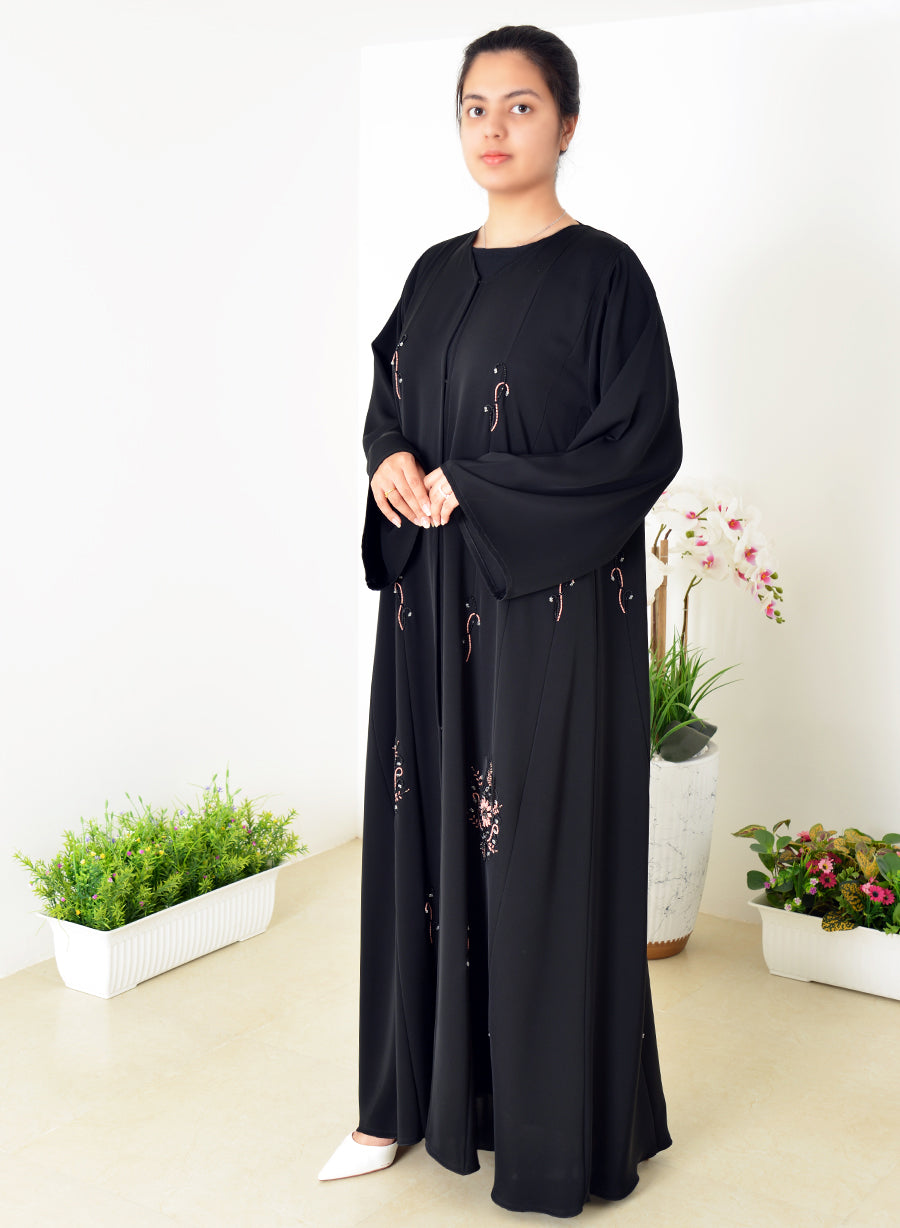 Elevate Your Style With Our Beaded Black Abaya, Blending Tradition And Elegance | Bsi4040