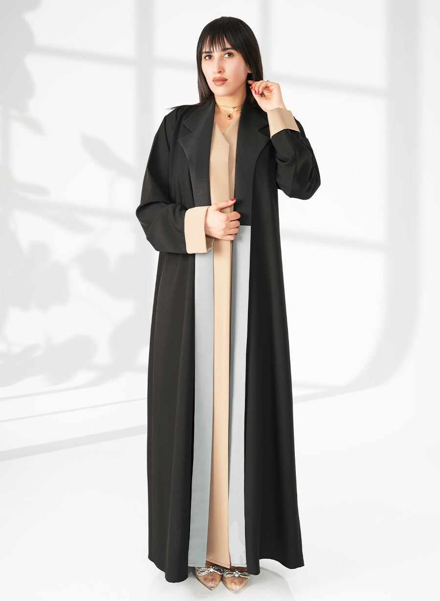 Multi-Color Coat-Collar Bisht Abaya, Featuring Stylish Cuffs For A Modern Flair | Bsi4054