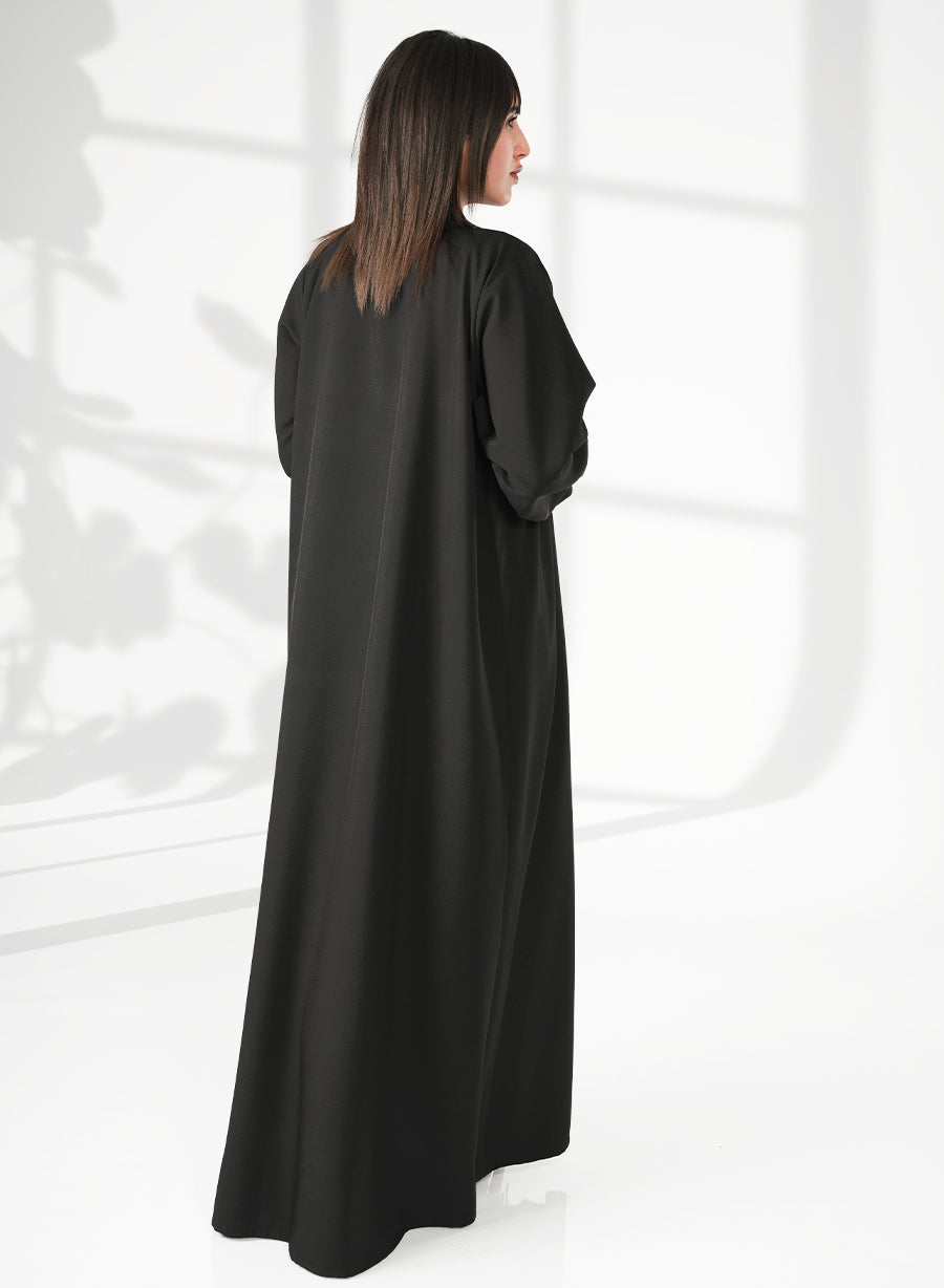 Multi-Color Coat-Collar Bisht Abaya, Featuring Stylish Cuffs For A Modern Flair | Bsi4054