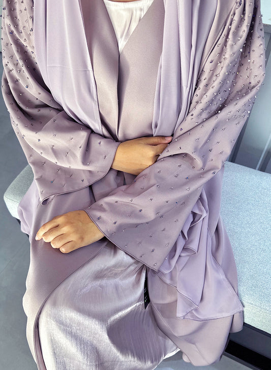 Elite Abaya Featuring Opulent Bead Embellishments on the sleeves | Bsi4055
