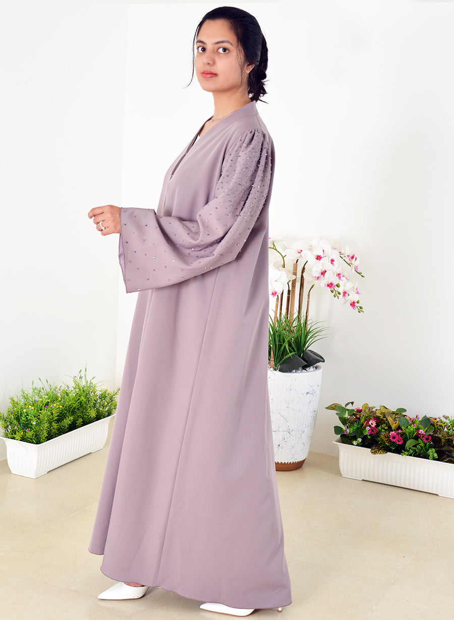 Elite Abaya Featuring Opulent Bead Embellishments on the sleeves | Bsi4055