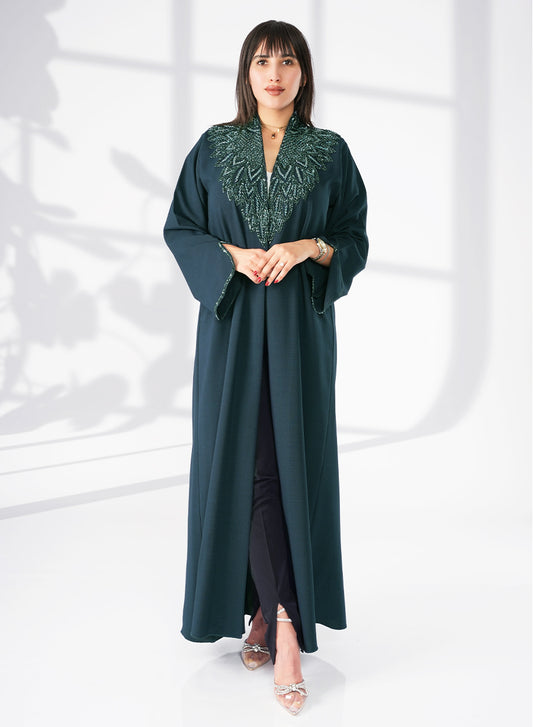 Bisht Style Shadi Abaya, Featuring Beautiful Bead Embellishments | Bsi4059