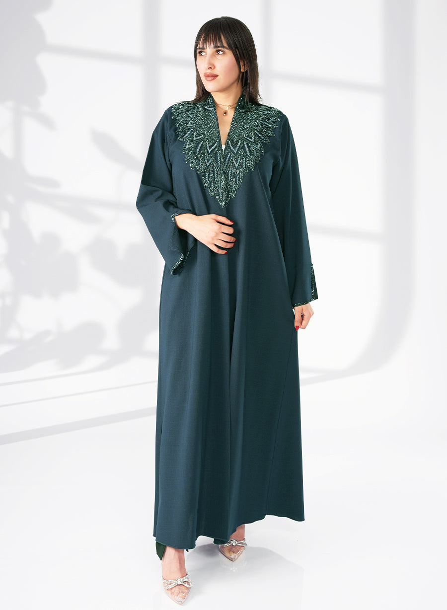 Bisht Style Shadi Abaya, Featuring Beautiful Bead Embellishments | Bsi4059