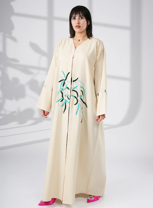 Stylish Modern Hand Embroidered Abaya for a Sophisticated and Elegant Look | Bsi4073