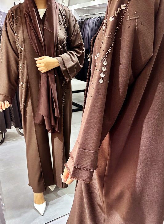 Chic Beaded and Tassel Embellished Abaya, A Perfect Blend of Style and Tradition | Bsi4075